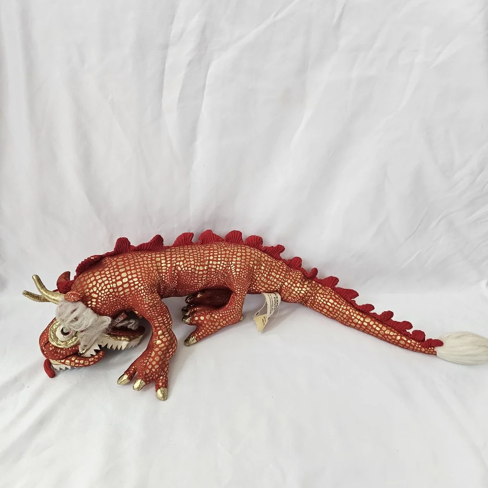Folkmanis Red Dragon Puppet 21” Full Body Chinese Metallic ~ Retired